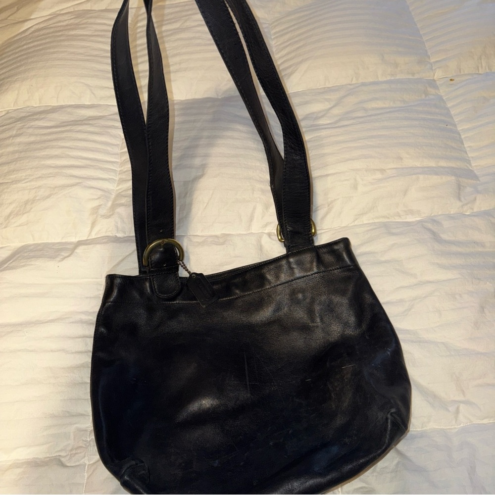 COACH SOHO WAVERLY LAFAYETTE Vintage Black Leather Lg Purse Tote, No J4D-4133 - Picture 12 of 14